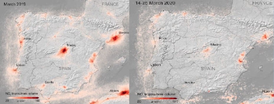 Así ha caído la contaminación en España durante el confinamiento por el COVID-19