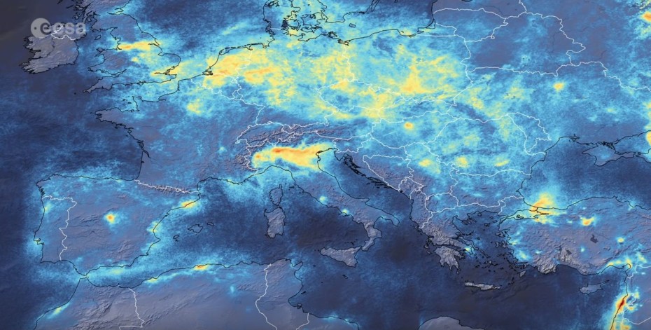 Atento a la imagen satélite: Italia reduce su contaminación por el parón del coronavirus