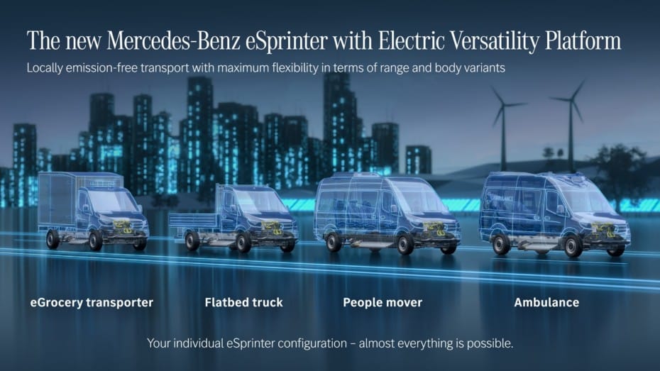 Mercedes-Benz Vans anuncia una nueva plataforma para «furgos» eléctricas: desde ambulancias hasta transporte de pasajeros