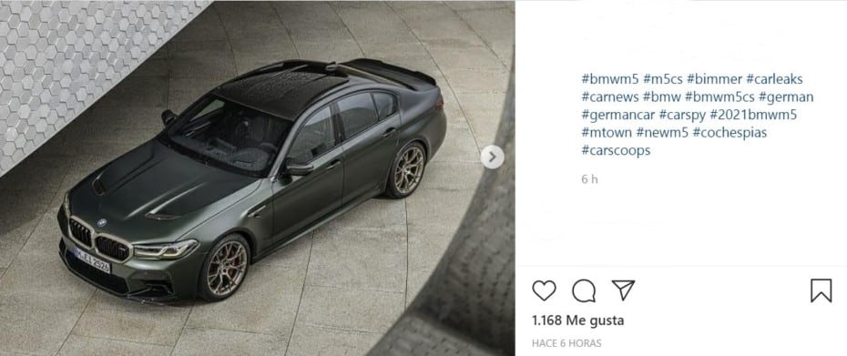 ¡Filtrado! Así es el BMW M5 CS 2021: debut inminente con más potencia y menos peso