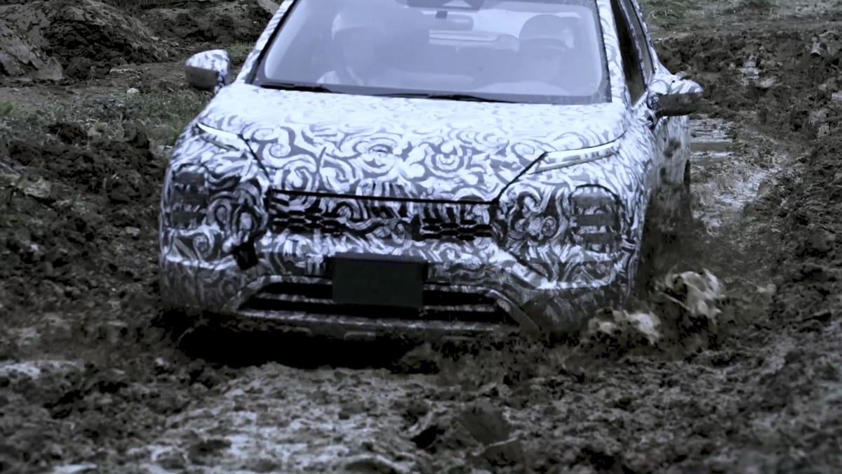 The new Mitsubishi Outlander is seen doing hard work