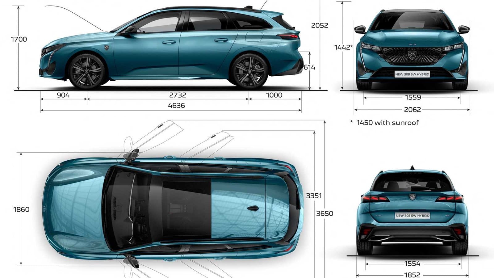 dimensiones y medidas nuevo peugeot 308 SW