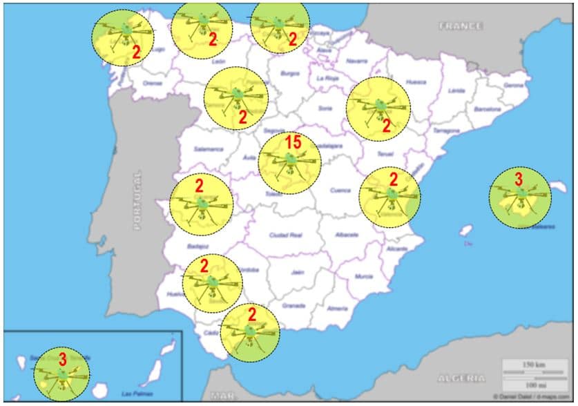 Distribución drones de la DGT