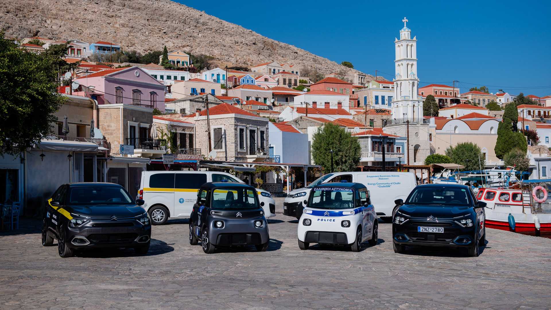 The Citroën AMI is dressed in uniform for the Greek islands.