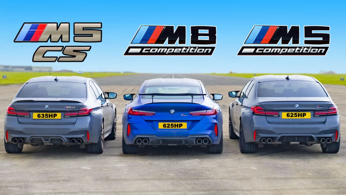[Vídeo] BMW M5 CS vs. M5 and M8 Competition: Can you guess the finish order?