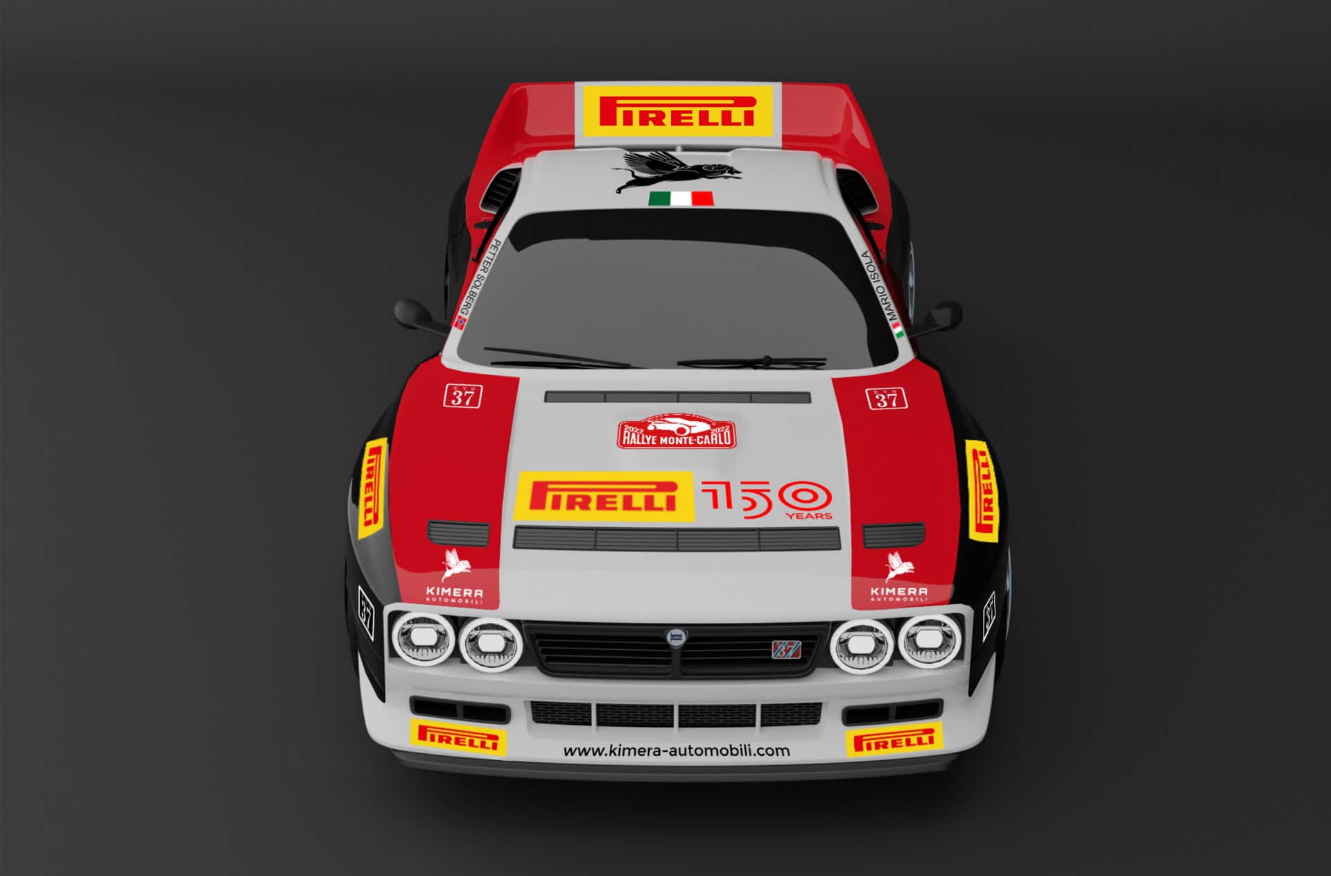 The 505 hp Kimera EVO37, present at the Montecarlo Rally