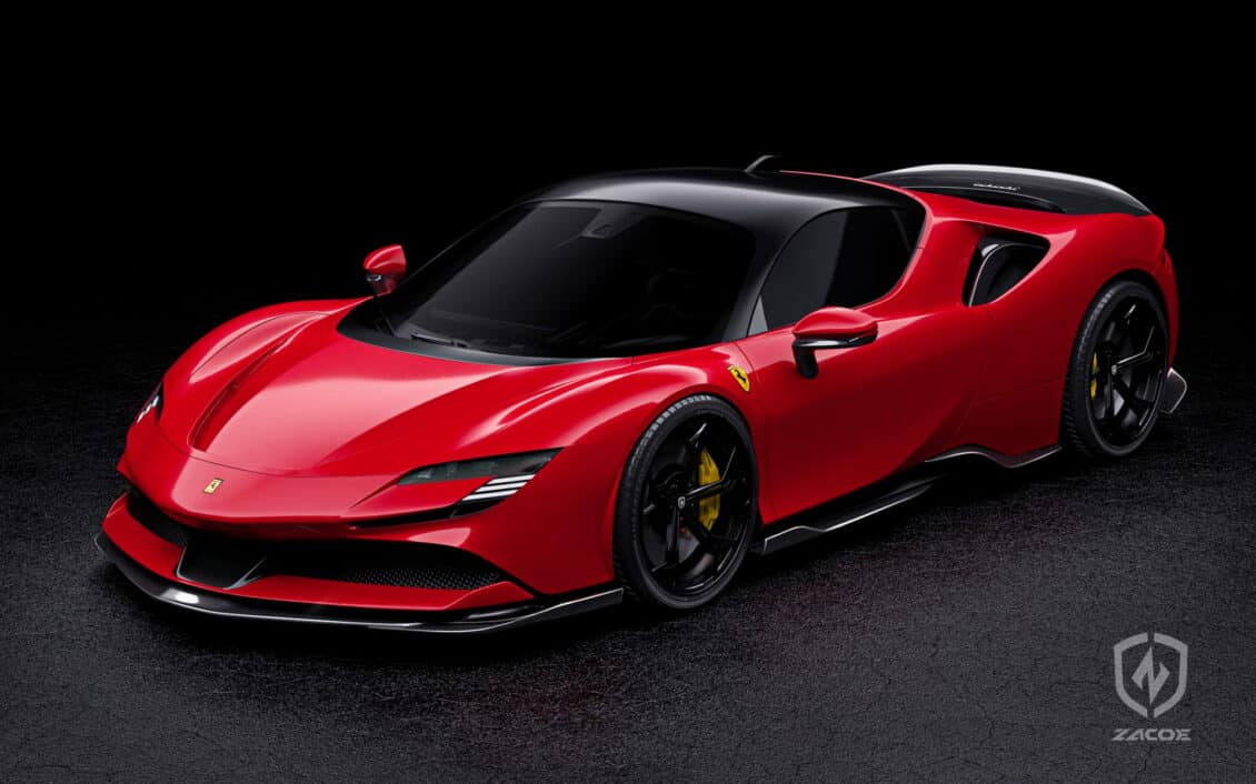 Este Ferrari SF90 es una perita en dulce con mucha fibra de carbono