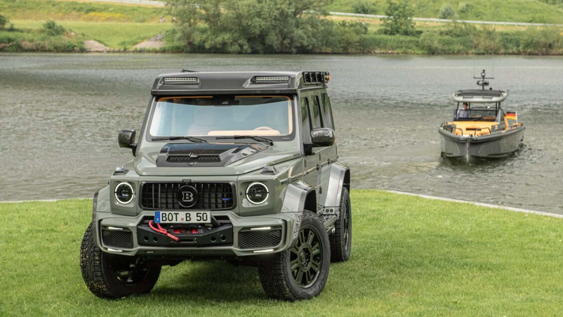 BRABUS 800 4×4² Stealth Green: una bestia de aspecto militar con barco y reloj a juego