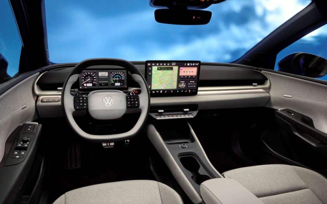 Así será el interior del nuevo Volkswagen ID. Polo: pantalla con decoraciones retro inspiradas en el Golf MK1