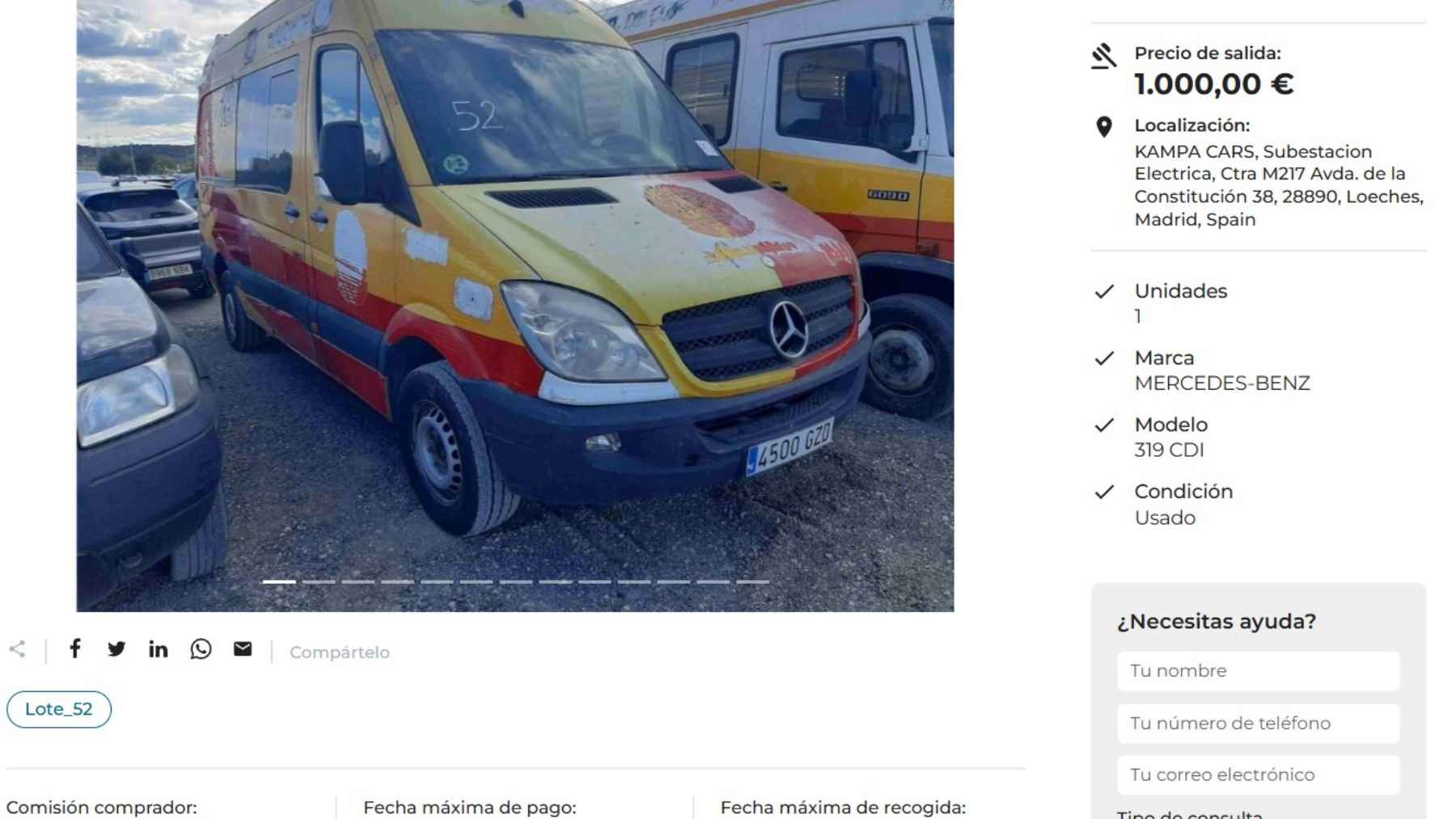 Un ambulancia por 1.000 euros, un camión de bomberos por 2.400, un coche de policía por 600 o un ZOE por 750: Así es la gran subasta online de vehículos del Ayuntamiento de Madrid