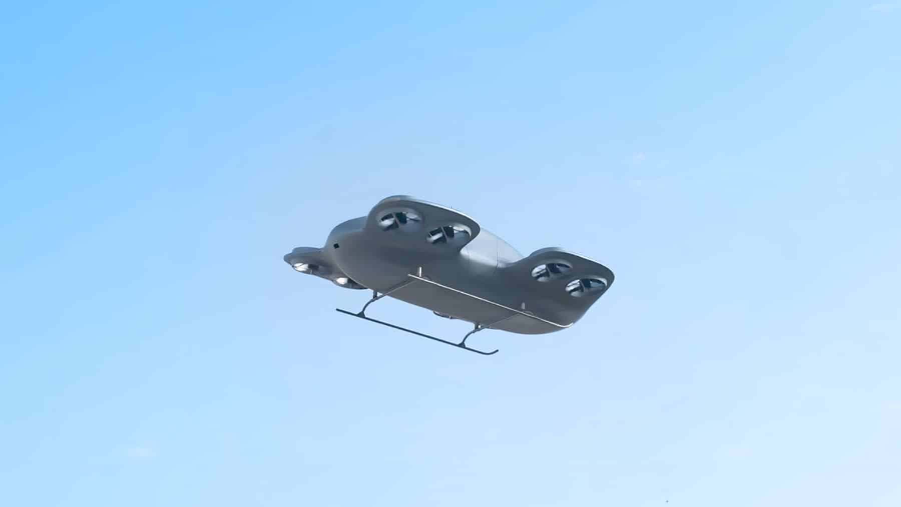 El taxi volador chino de 4 plazas que parece sacado de una película de ciencia ficción ya ha completado sus primeros vuelos de prueba: 8 rotores carenados integrados en el fuselaje, despegue en 30 m² y un peso máximo de 1.200 kg