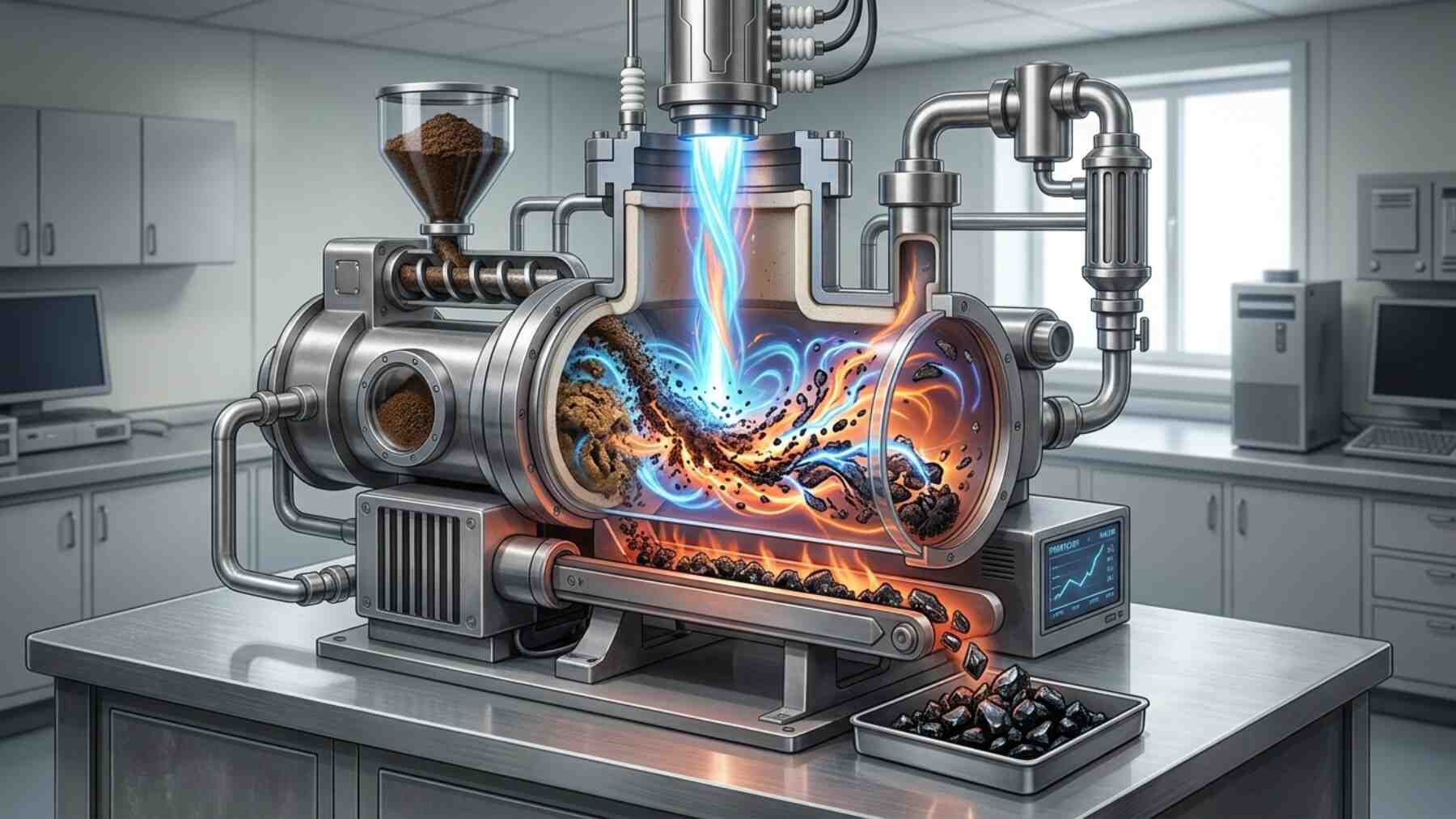 Tira los posos del café a la basura, decían. Corea del Sur los mete en un reactor de plasma a 900 °C y en 90 segundos los convierte en un combustible que compite con el carbón