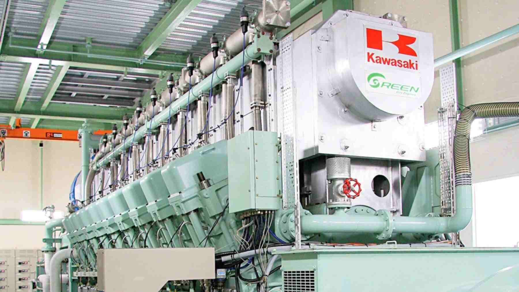 En lugar de esperar a la combustión 100% de hidrógeno, Kawasaki apuesta por mezclarlo: su motor de 8 MW admite hasta un 30% de H2 sobre una plataforma de gas ya existente