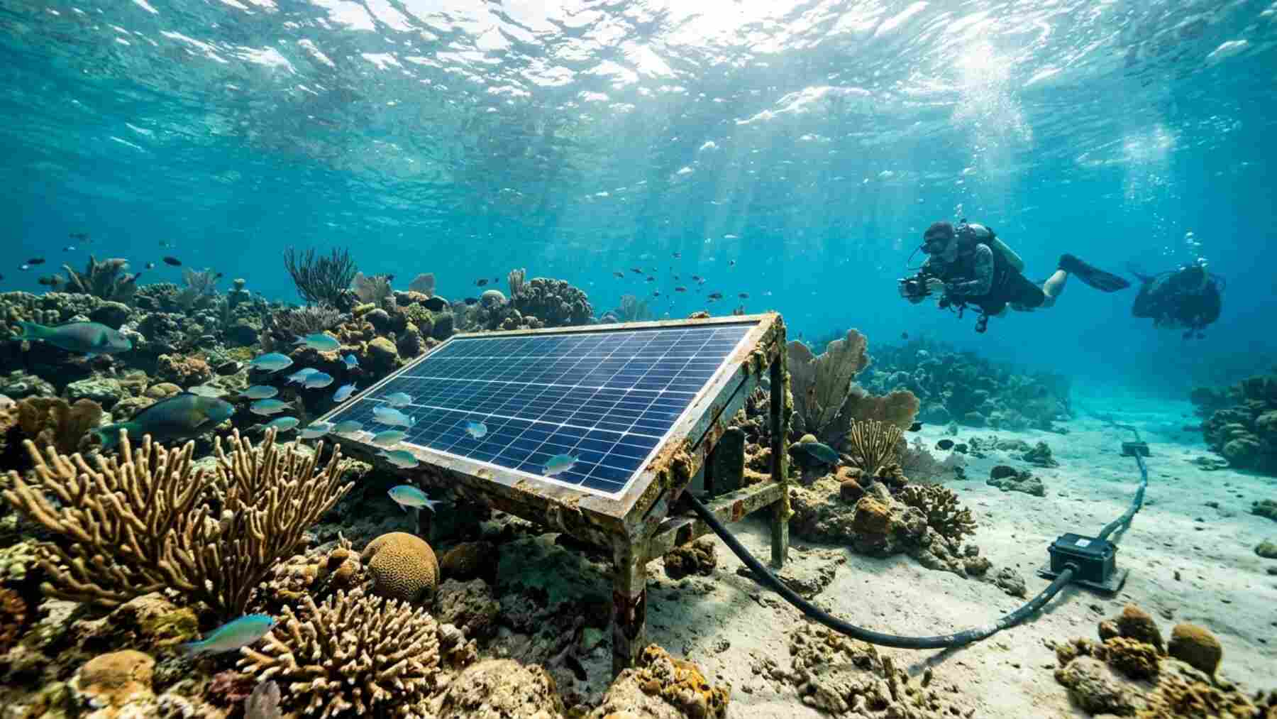 10 metros bajo el mar, 324 MWh en dos horas y cinco años de funcionamiento: las células solares de perovskita que pueden alimentar sensores y robots submarinos