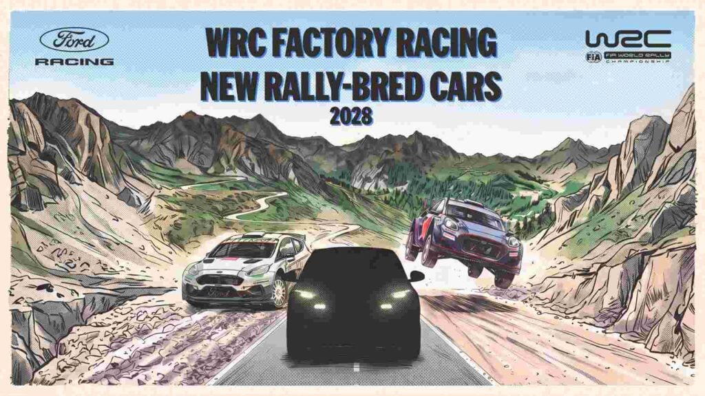 Cartel anuncio Ford regresa a los Rallys