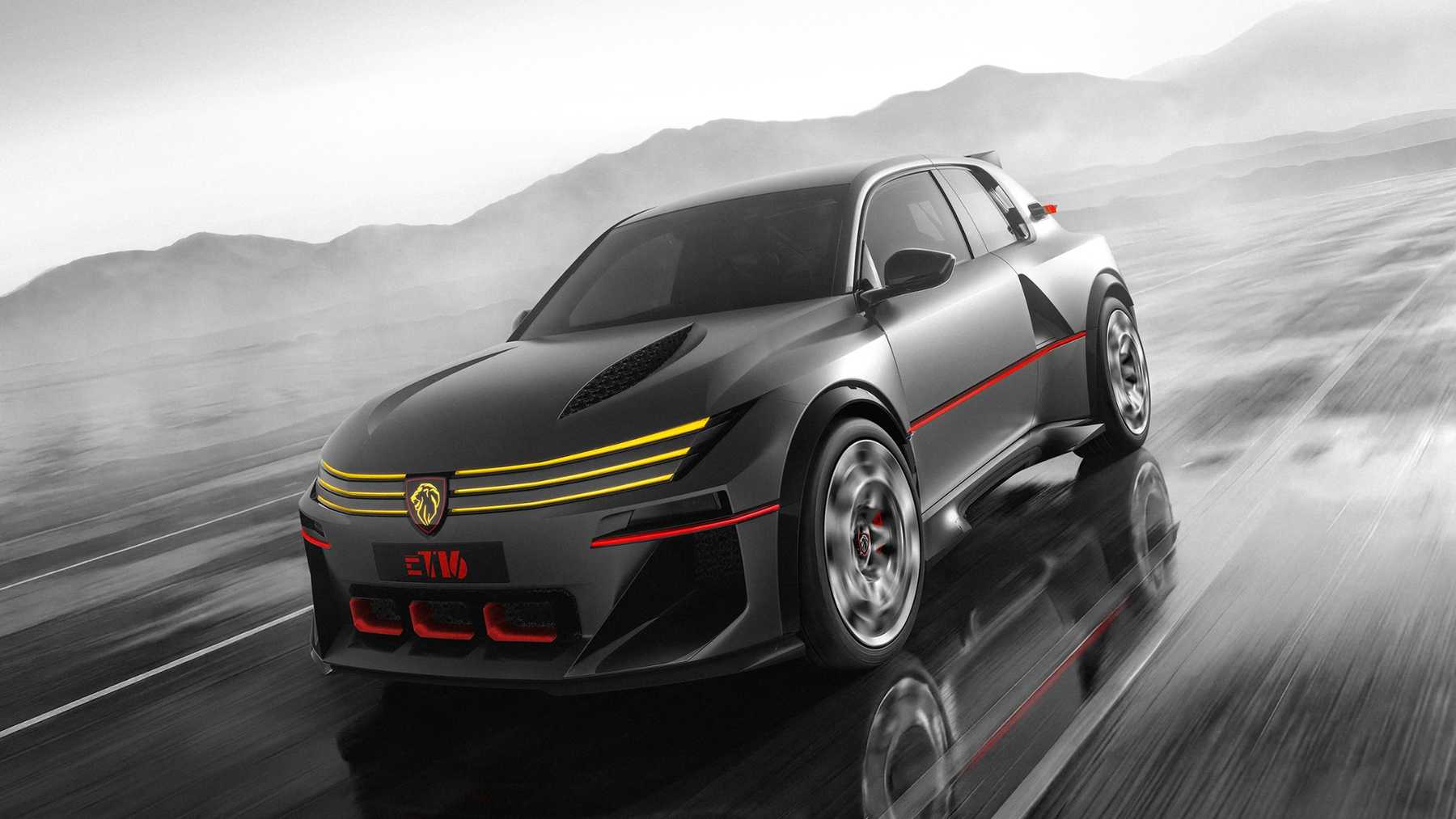 Por si no quedaba claro que el Polygon se inspiraba en el 205, ahora se revela en París el Peugeot e-T16 Concept: 816 CV de potencia y en recuerdo del modelo mítico del Grupo B de Rally
