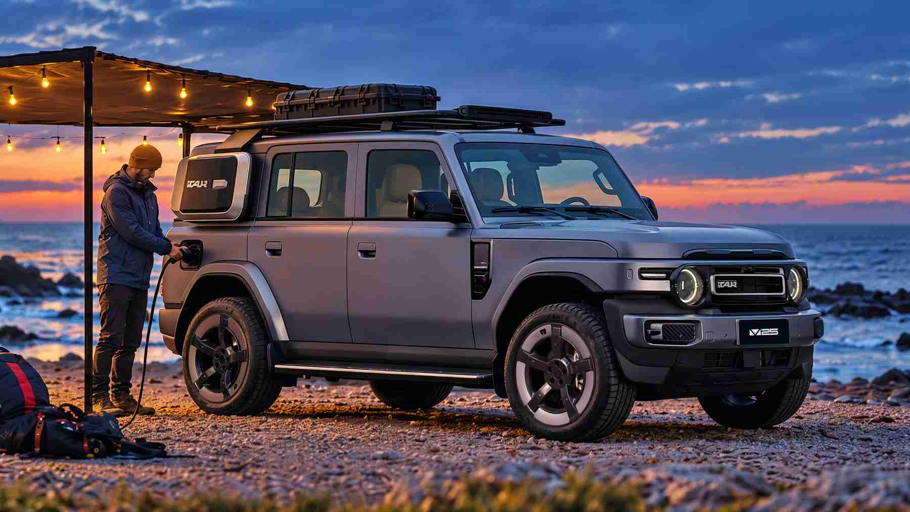 China viene dispuesta a dominar el segmento de los todoterreno: el iCAUR V25 con tracción total, motores eléctricos y look de 4×4 «de los de antes»