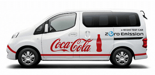 Nissan se asocia con Coca-Cola en Japón para probar la furgoneta 100% eléctrica e-NV200