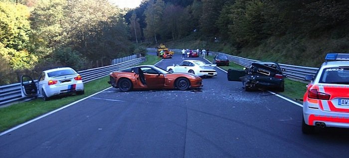 Ocho vehículos involucrados en un accidente en Nürburgring