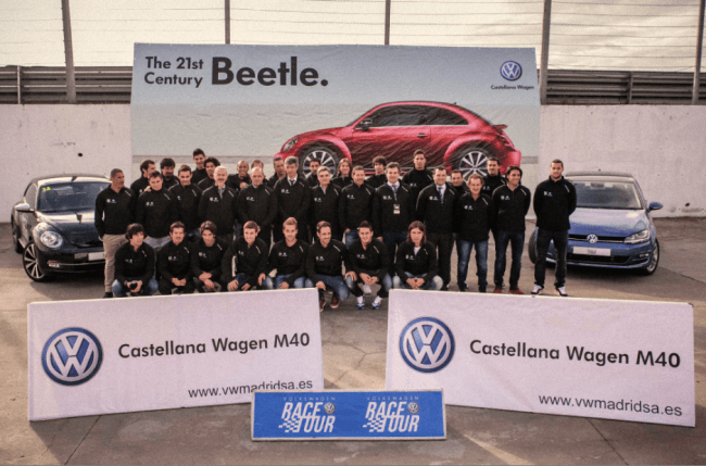 Los jugadores del Atlético de Madrid, invitados de excepción a la Volkswagen Race Tour en el Jarama